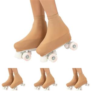 CALZITALY Copripattini per Bambina e Donna, Protezione Pattini Bambina, Proteggi Skate Unisex 130 Denari, Taglia dalla 28 alla 42, Made in Italy (3 Paia Naturale, 33-37 (210-235 mm))