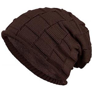 BALINCO Caldo Berretto Foderato in Pile Teddy Cappello Invernale con Motivo a Treccia Taglia Unica per Donne e Uomini Cappello (Marrone Scuro)