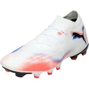 Puma Scarpe da Calcio Unisex Future 8 Match Fg/AG, Puma Bianco Puma Nero Rosso Brillante, 42 EU