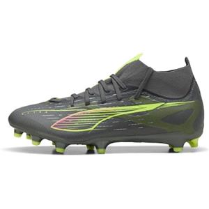 Puma Ultra 5 Match+ FG/AG - Scarpe da Calcio Unisex, Matte Aged Silver-Yellow Alert-Puma Aged Silver,