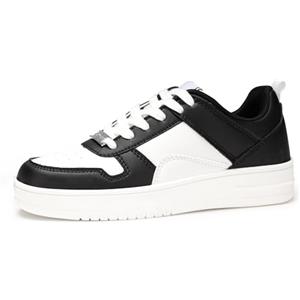 LUCKY STEP Sneakers Moda Donna Scarpe da Tennis Bianche Basse in Pelle con Pietre Luccicanti(Verde/Bianco, 8US-38EU-5UK)