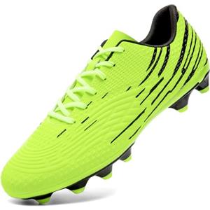 DimaiGlobal Scarpe da Calcio con Tacchetti Uomo Donna Professionali Scarpe da Calcetto per Prato Artificiale Futsal e Allenamento per Interno/Esterno - Antiscivolo Junior 44EU Verde
