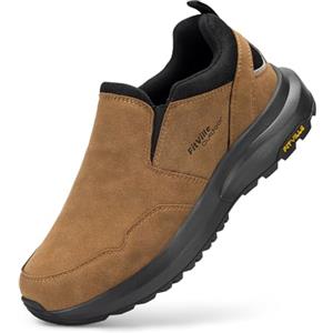 FitVille Scarpe Uomo Senza Lacci Pianta Larga Loafer e Mocassini Scarpe da Camminata Escursionismo Trekking Antiscivolo Casual Slip-on Sneakers Marrone 46.5 EU X-Larga