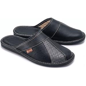 ESTRO Pantofole Ciabatte Uomo Casa Pantofola Ciabatta Vera Pelle M44 (46 EU, Grigio, numeric_46)