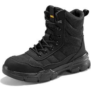 SPIEZ Stivali Antinfortunistica Uomo SB PL, Leggeri Stivali da Lavoro con Cerniera, Comode Scarpe Antinfortunistiche con Punta in Acciaio, EU41.5, Nero