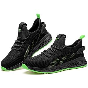 SPIEZ Scarpe Antinfortunistiche Unisex, Leggero Scarpe da Lavoro Antiforatura per Uomo e Donna, Comode Sneakers alla Moda da Lavoro e da Indossare Quotidiana,36 EU Nero/Verde