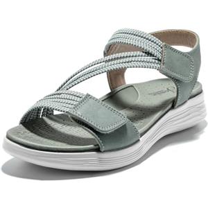 JOMIX Sandali Donna Comodi Estivi con Strappo Plantare Ortopedico Morbido Chiusura Regolabile Scarpe Anziani Ergonomico Leggeri Traspiranti da Passeggio Camminata SD9293 Verde 37