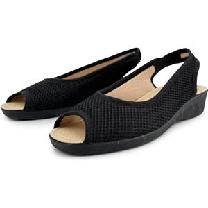 JOMIX Sandali Donna Comodi Estive per Anziani e Signora Rete Traspirante Sandals Anatomiche Aperta Cinturino Elastico Pianta Larga Leggere Antiscivolo Comfort per Casa e Passeggio ESD2630 Nero 39