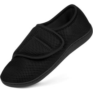 HOTUT Pantofola Uomo Elasticizzata con Strappo, Pantofole Uomo Estive Ciabatte da Anziani, Pantofole Casa con Strappo per Anziani, Diabetici e Piedi Delicati - L