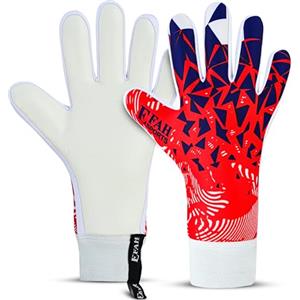 EFAH SPORTS Guanti da portiere calcio per bambini, ragazzi e adulti con palmi ad alta presa, ideali per allenamento e uso professionale. (Red, Size 7 suitable for size S-M adult, Ambidestro)
