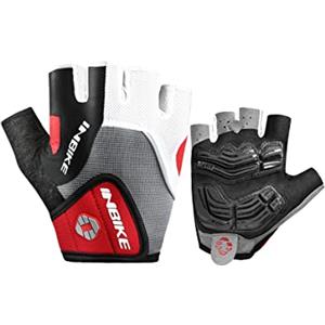 INBIKE Gel Guanti MTB da Ciclismo Estivi Senza Dita Bicicletta Bici Gloves da Uomo(Rosso,XL)