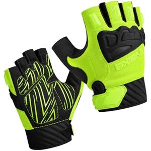 INBIKE Guanti MTB Estivi da Uomo Guanti Ciclismo Senza Dita in 5mm Imbottitura Traspirante Antiscivolo con Ottima Presa(Orange,M)