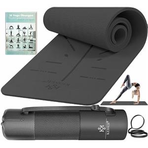 KESSER Tappetino da Ginnastica con Tracolla Tappetino Yoga Antiscivolo in TPE Tappetino Fitness Antiscivolo 183x61 Tappetino Fitness Tappetino Sportivo Pilates e Ginnastica (Antracite/Antracite)