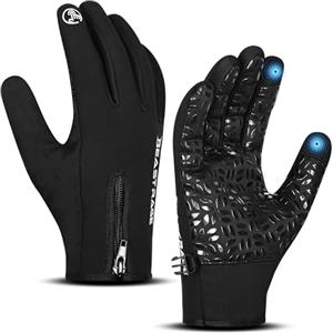 BEAST RAGE Guanti da ciclismo invernali da uomo, touchscreen, impermeabili, antivento, con fodera in morbido pile isolante, impugnatura antiscivolo, per ciclismo, corsa, sci, escursionismo, attività