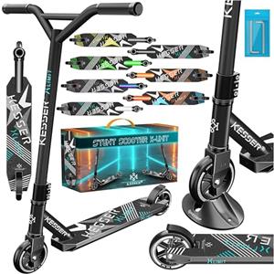 Kesser Stunt Monopattino X-Limit, sterzo a 360°, robusto, cuscinetti ABEC 9, ruote poliuretano 100 mm, scooter Trick Roller per bambini e adulti, verde