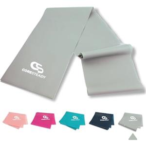 Coresteady fasce elastiche per terapia - fasce per pilates, yoga, allenamento per la forza di alta qualità - fisioterapia & riabilitazione, uomini e donne, guida agli inclusa, #5 GREY/STRONGEST, 2M