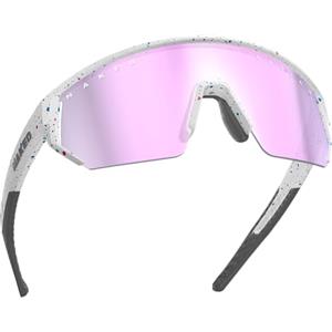 NAKED Optics BLADE Occhiali sportivi da uomo, occhiali da ciclismo da donna, occhiali da sole sportivi con protezione UV400, occhiali veloci da corsa, occhiali da corsa, montatura TR90 (bianco con