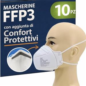 medicinadellavoro.com 10 Mascherine FFP3 Certificate CE, Mascherina 5 Strati Senza Valvola, Maschera Facciale di Protezione da Polvere e Antiparticolato, Mask Protettiva con Alta Efficienza di Filtraggio BFE≥99, 10 Pezzi