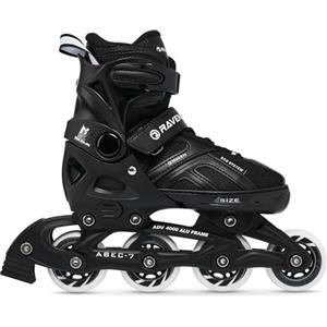 Raven Pulse - Pattini a rotelle per bambini, ragazze, ragazzi, adulti, bambini - Pattini a rotelle - 2 in 1 con opzione pattini da ghiaccio - Regolabili - Black senza Pattini, 40-43 (25,5-28cm)
