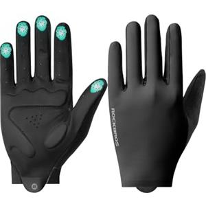 ROCKBROS Guanti Bici Uomo e Donna, Traspiranti e Antiscivolo, Guanti Sportivi con Imbottitura Ammortizzante, Compatibili Touch Screen, per MTB, Corsa, Scooter e Palestra, Nero, XL