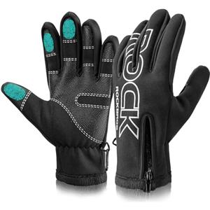 ROCKBROS Guanti Invernali Lunghi Uomo Donna, Guanti da Ciclismo Caldi Traspiranti Touch Screen Sensibile, Guanti Sportivi Antivento per MTB, Bicicletta, Ebike, Escursionismo, Arrampicata, Sci