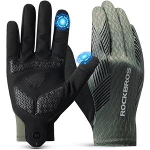 ROCKBROS Guanti Ciclismo Antiscivolo, Guanti Bici Antiurto Traspiranti, Guanti Bicicletta Touch Screen, Adatto per MTB, Bici da Corsa, Sport, Uomo e Donna