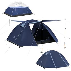 Naturehike Bleik Tenda a cupola ultraleggera per 3 persone, con 2 tende per campeggio, trekking e ciclismo (Blu/3 Persone)