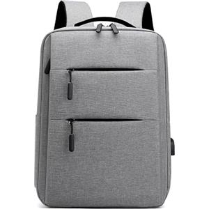 Kommodum - Zaino Porta PC Uomo Donna Borsa Laptop per PC Portatile Zaino Porta Computer Custodia Notebook con ricarica USB Colore Grigio