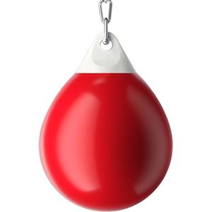 GYMAX Sacco ad Acqua per Boxe da 50 kg, con Accessori per Appendere e Riempire, Sacco da Boxe per Palestra Casa Ufficio, per Bambini ed Adulti, φ45 cm (Rosso)