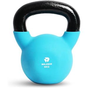 BILDER- Kettlebell 8kg con Impugnatura Ergonomica e Antiscivolo, Pesi in Ghisa con Rivestimento in Neoprene, Ideale per Esercizi e Allenamento Forza Cardio e Funzionale, Attrezzi Palestra Casa Fitness
