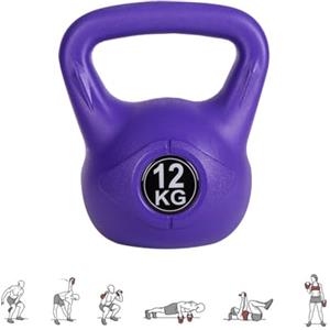 MAGIC SELECT Kettlebell da 12 kg per Sport e Fitness in PVC con Sabbia e Maniglia Liscia Anti-Sfregamento per Allenamento Muscolare a Casa e Palestra.