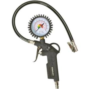 Mecafer Stanley 150533XSTN - Pistola ad aria compressa fino a 10 bar - con tester di pressione dei pneumatici - Accessori aria compressa - Pistola ad aria compressa 100 L/min - Utensile ad aria - Alluminio
