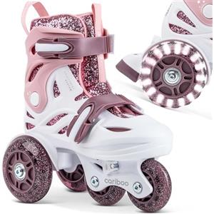 Cariboo Pattini A Rotelle Per Bambini Per Principianti Regolabili XS 26-30 Con Ruote Broccato Oro Ballerina