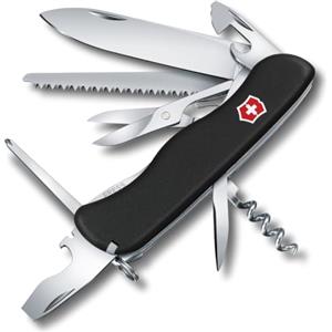Victorinox Coltellino Svizzero Outrider, 14 Funzioni, Multiuso con Lama Bloccabile, Apriscatole, Cacciavite 3 mm, Cavatappi, Nero
