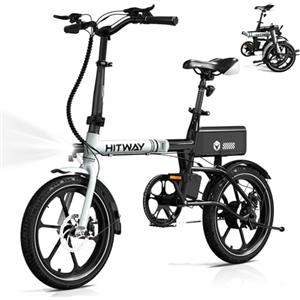 HITWAY E Bike 16 Pollici Bicicletta Elettrica Pieghevole, con Motore 250W Velocità Massima 25km/h, Batteria Al Litio 36V 9Ah, Autonomia 35-70km, Bici elettrica Urbana Pedelec per Adulti