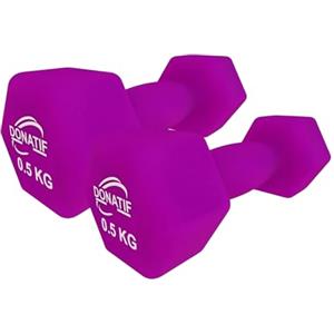 DONATIF Coppia di Manubri in Vinile 0,5 Kg, Pesi per Allenamento Fitness, Pilates, Attrezzi per Palestra in Casa