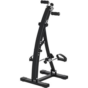 HOMCOM Pedaliera per Gambe e Braccia con Schermo LCD, Altezza e Intensità Regolabile, Pedaliera per Allenamento in Acciaio, EVA e PP, 40x42.5x100 cm, Nero