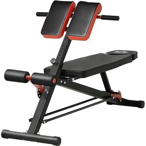 HOMCOM Panca Piana Palestra, Panca Pesi Regolabile per Allenamento a Casa, Panca Palestra Multifunzione con 1 Regolazione Piana e 2 Reclinazioni, 4 Regolazioni del Piede, Nero