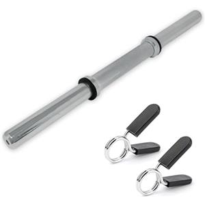 DONATIF Manubrio Palestra ø 25 mm in Acciaio con Ferma Dischi a Molle - Manubri Regolabili Componibili 40 cm 1,5 kg - Asta Manubrio per Dischi, Palestra e Home Gym