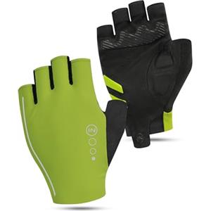INBIKE Guanti da Ciclismo Mezzo Dito Uomo Donna Traspiranti, Imbottitura XRD e SBR 3 mm, Riflettenti, per MTB e Bici da Strada XXL