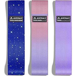Amonax Fasce Elastiche Fitness in Tessuto da Donna, Glute Band Elastici Fitness, Booty Band Fasce per Esercizi Squat, Fitness Attrezzi Casa per Allenamento Dimagrante, Bande Fitness Fianchi e Gambe