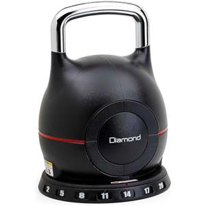 DIAMOND【Kettlebell a Carico Variabile 2-20 Kg】Regolabile in 7 Livelli | Manico in Acciaio con Impugnatura Ergonomica | Selettore di Peso Rapido | Allenamento Funzionale & Home Gym, Risparmia Spazio