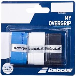 Babolat, My Overgrip, Fascia per Il Manico della Racchetta, Confezione da 3, Colori Nero, Blu, Bianco, Taglia Unica
