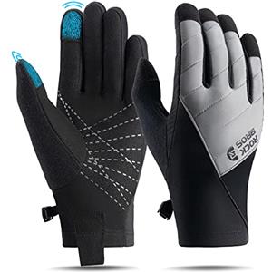 ROCKBROS Guanti da Ciclismo, Guanti Sportivi Termici Invernali, Guanti Bici con Touch Screen, per Sport all'Aria Aperta Ciclismo Jogging Sci Uomo/Donna S-XXL