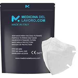 medicinadellavoro.com 20 Mascherine FFP2 Taglia Piccola Small Size Certificate CE 0477 Italia, Mascherina 4 Strati, Maschera Facciale Certificata e Sanificata, Face Mask con PFE≥94|20 Pezzi, Made in Italy