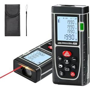 DISCORAMA METRO LASER MISURATORE DI DISTANZA 40MT CON LIVELLA DISPLAY LCD A BATTERIA IP54
