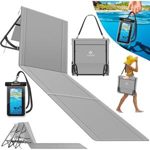 KESSER® Lettino da spiaggia pieghevole con schienale regolabile - Lettino da spiaggia pieghevole con tracolla e borsa, portata massima 130 kg - Lettino prendisole per spiaggia, giardino e terrazza
