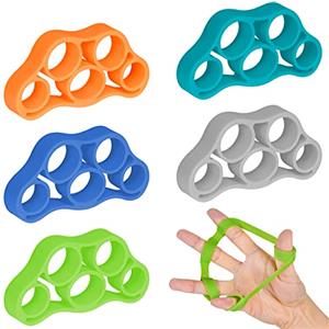 Vicloon Allenamento Mani, 5 Pezzi Elastici Mano, Molle Per Mani Per Estensori Delle Dita, Finger Exerciser Perfetto per Rinforzare Dita - Verde/Blu/Arancione/Blu Scuro/Grigio