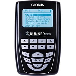 GLOBUS | Runner PRO, Elettrostimolatore a 4 Canali, 254 Programmi per I Podisti Amatoriali e Professionisti, Trattamenti per Migliorare La Prestazione e Stimolare la Muscolatura