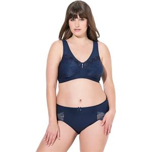Ulla Popken Reggiseno Sostenitivo Senza Ferretto con Pizzo Blu Notte 125D 659343139-125D